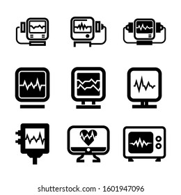 ECG machine icon isolated sign symbol vector illustration - Collection of high quality black style vector icons
