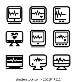 ECG machine icon isolated sign symbol vector illustration - Collection of high quality black style vector icons
