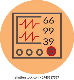 Ilustración vectorial de icono de Ecg Machine