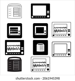 Ecg Machine Vector Icon , Cardio and Heart vector