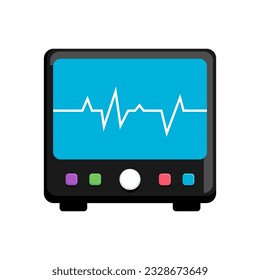 ECG machine vector illustration in flat style design