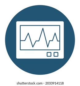 Ecg Machine white glyph with color background vector icon which can easily modify or edit 