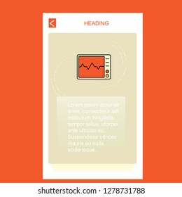 ECG mobile vertical banner design design. Vector