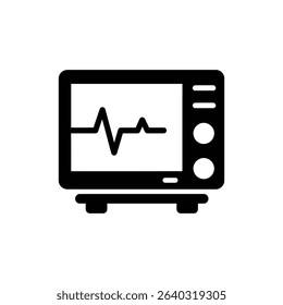 ECG Monitor Display with Heartbeat Waveform in Medical Setting