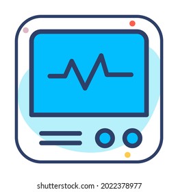 Ecg Monitor Healthcare Medical, vector graphic Illustration Icon.