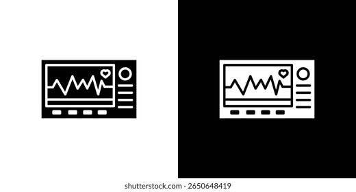 ECG monitor icon Isolated flat vector in outline