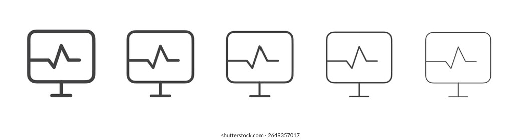 ECG monitor icon Line graphics illustration symbol
