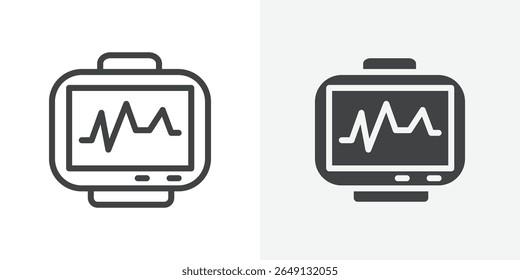 ECG monitor icon Outline vector sign