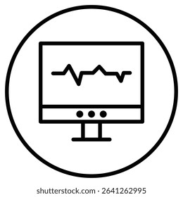 ECG monitor icon simple flat icon vector symbol