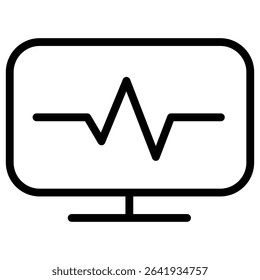 ECG monitor icon Thin line vector design