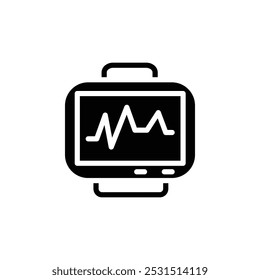 ECG monitor icon web design in vector