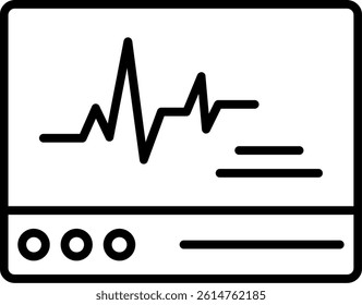 ECG Monitor Line Vector Icon Design