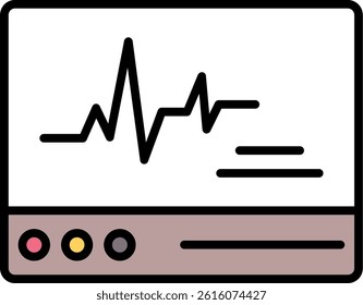 ECG Monitor Line Vector Icon Design