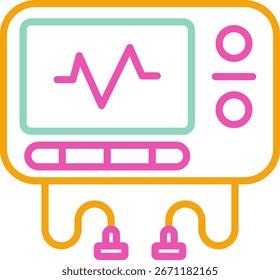 Símbolo de Ilustração de Arte de Design de Vetor de Ícone de Leitura de Ecg