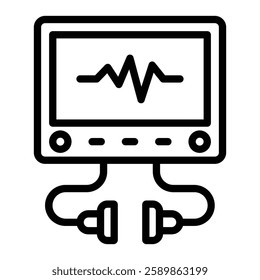 Ecg Reading Line Icon Design For Personal And Commercial Use