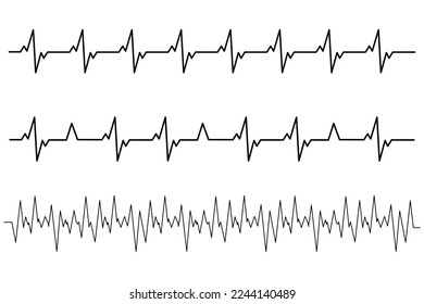 ECG reading vector in white background