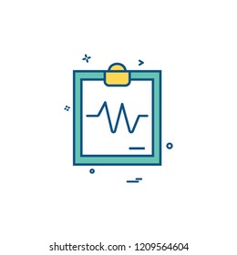 ECG report icon design vector 
