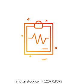 ECG report icon design vector 