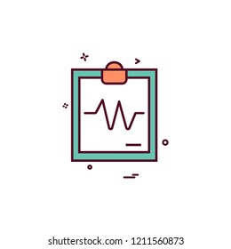 ECG report icon design vector 