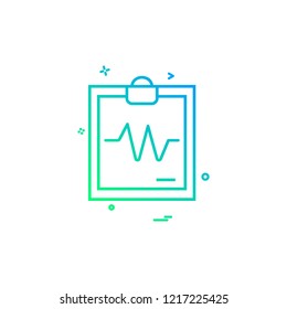 ECG report icon design vector 