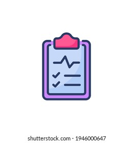 Icono de Informe ECG en vector. Logotipo
