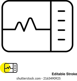 Ecg Screen Vector Line Icon