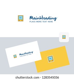 ECG vector logotype with business card template. Elegant corporate identity. - Vector