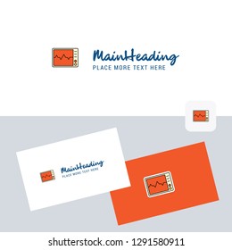 ECG vector logotype with business card template. Elegant corporate identity. - Vector