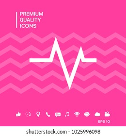 ECG wave - cardiogram symbol. Medical icon