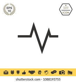 ECG wave - cardiogram symbol. Medical icon