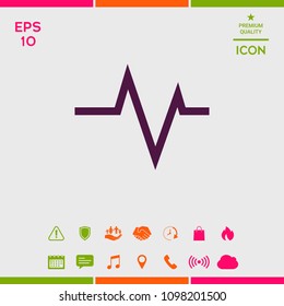 ECG wave - cardiogram symbol. Medical icon