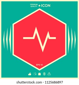 ECG wave - cardiogram symbol. Medical icon