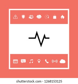 ECG wave - cardiogram symbol. Medical icon