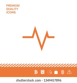ECG wave - cardiogram symbol. Medical icon