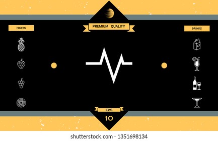 ECG wave - cardiogram symbol. Medical icon