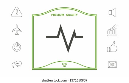 ECG wave - cardiogram symbol. Medical icon