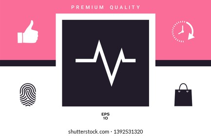 ECG wave - cardiogram symbol. Medical icon