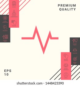 ECG wave - cardiogram symbol. Medical icon