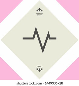 ECG wave - cardiogram symbol. Medical icon