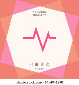 ECG wave - cardiogram symbol. Medical icon