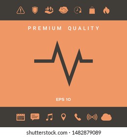 ECG wave - cardiogram symbol. Medical icon