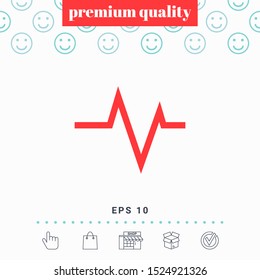 ECG wave - cardiogram symbol. Medical icon