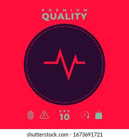 ECG wave - cardiogram symbol. Medical icon