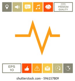ECG wave - cardiogram symbol. Medical icon