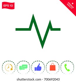ECG wave - cardiogram symbol. Medical icon