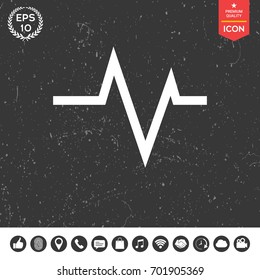 ECG wave - cardiogram symbol. Medical icon