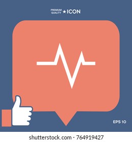 ECG wave - cardiogram symbol. Medical icon