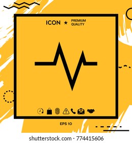 ECG wave - cardiogram symbol. Medical icon