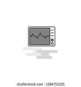 ECG Web Icon. Flat Line Filled Gray Icon Vector