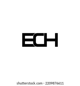 ech lettering initial monogram logo design